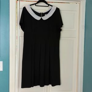 Short black and white Peter Pan collar modcloth dress
